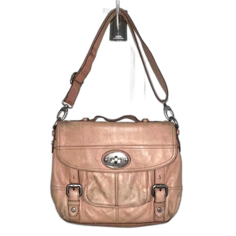 Fossil Crossbody Tan Leather Top Handle Satchel Messenger Bag